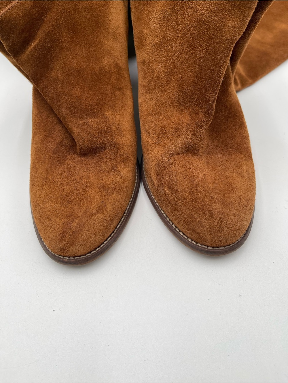 Anthropologie Miss Albright Fulton Knee High Boots Size 7.5 Brown Suede Pull On - Picture 5 of 11